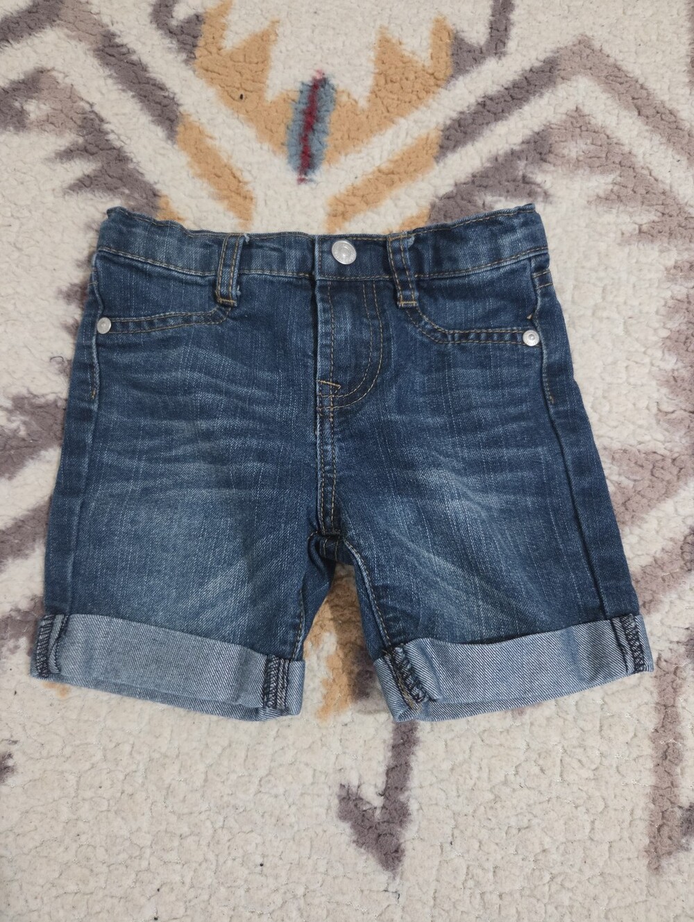 7 For All Mankind Dark Blue Rolled-Hem Denim Size 2